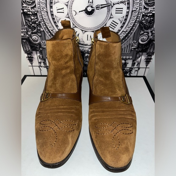 GUCCI Brown Suede Moloch Western Boot - Picture 4 of 7